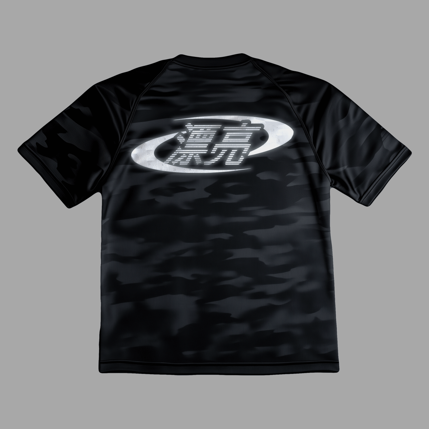 Black Camo Reflective Gym Top